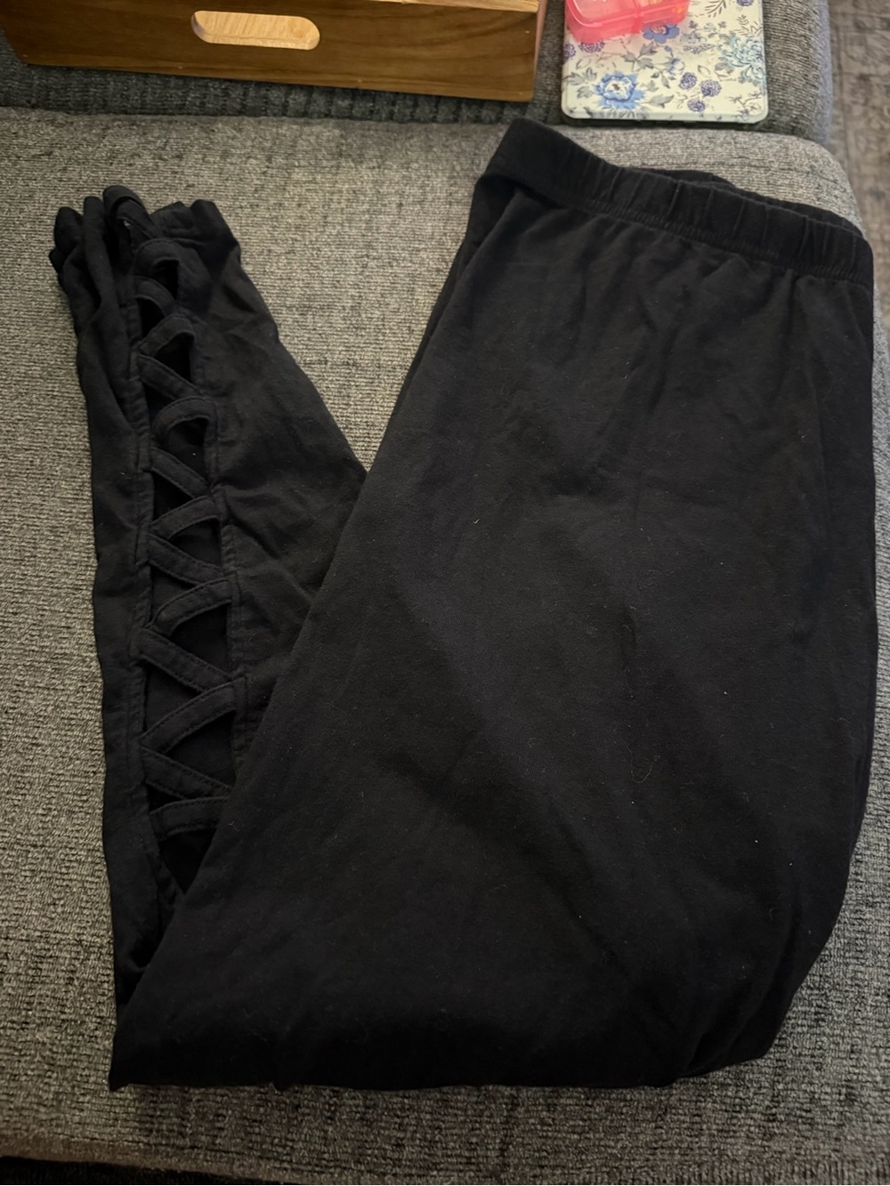 Torrid Black Lattice-Detail Leggings